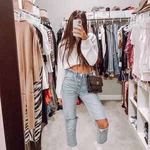 White Popcorn Sweater